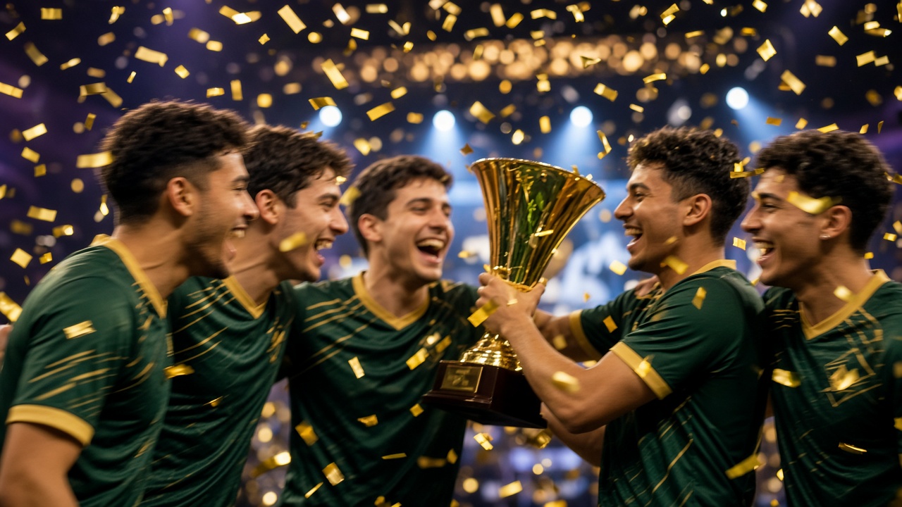 Equipa portuguesa em palco